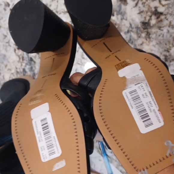 DOLCE VITA WOMENS SZ 10 BLACK BLOCK SANDALS - Picture 3 of 5